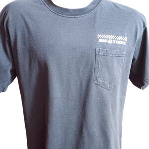 Large Big O Tires T-Shirt Vintage Y2K Gildan Cotton Heavyweight Gray Pocket